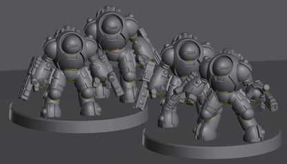 Skyborn Battlesuits | 8mm Epic Scale Sci-Fi Walker Miniature