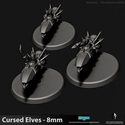 Cursed Elves Jetbikes | 8mm Epic Scale Sci-Fi Bike Miniatures