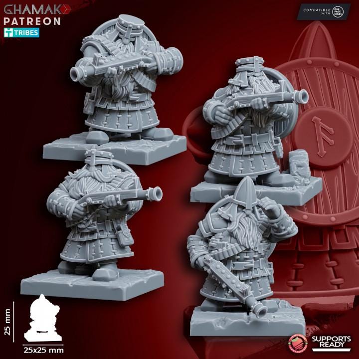 Dwarf Ranged Infantry | 28mm Heroic-Scale Fantasy Infantry Miniatures
