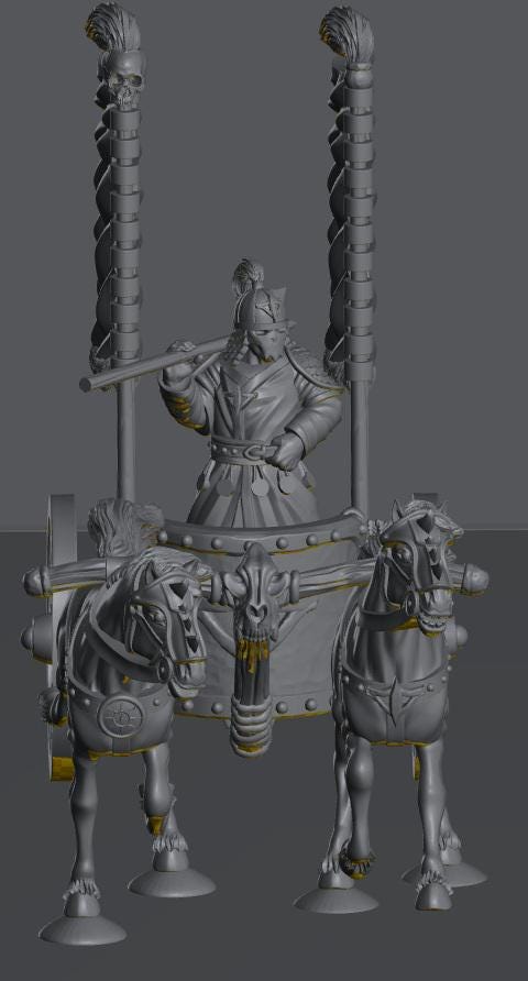 Chariot Raiders Warrior on Chariot | 28mm Scale Fantasy War Machine Miniatures