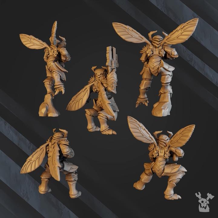 Midnight Sun Covenant Mantomorhs Assault Squad | 32/28mm Heroic-Scale Sci-Fi Jump Infantry Miniatures