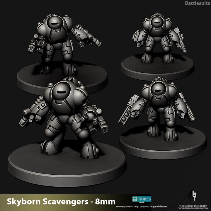 Skyborn Battlesuits | 8mm Epic Scale Sci-Fi Walker Miniature