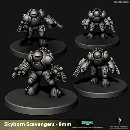Skyborn Battlesuits | 8mm Epic Scale Sci-Fi Walker Miniature