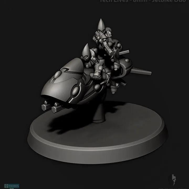 Tech Elves Jetbikes | 8mm Epic Scale Sci-Fi Bike Miniatures