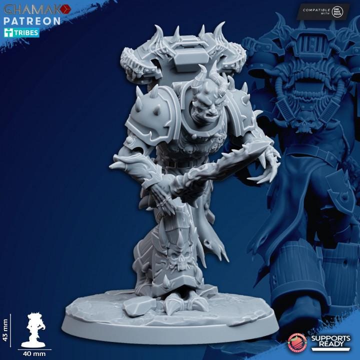 Heretic Corrupted Militum | 32/28mm Heroic-Scale Sci-Fi Heavy Power Armour Infantry