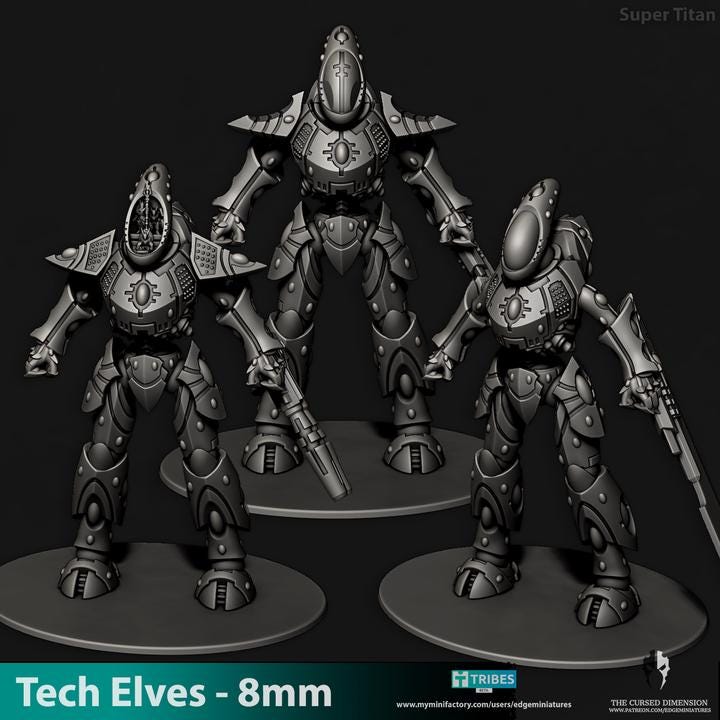 Tech Elves Super Titan | 8mm Epic Scale Sci-Fi Titan Miniature