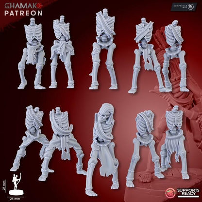 Undead Pharaohs Sand Skeletons | 28mm Heroic-Scale Fantasy Infantry Miniatures