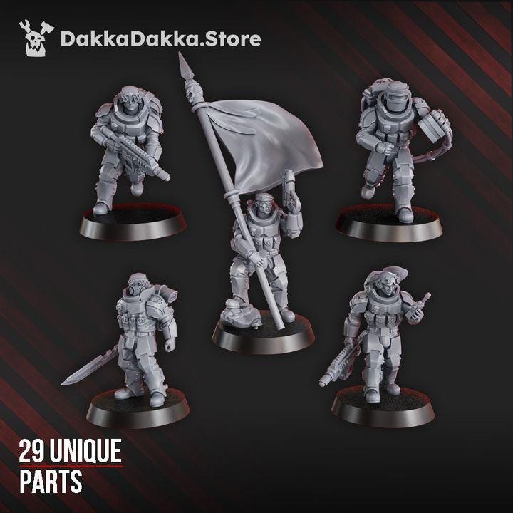 Guard Lead Detachment | 32/28mm Heroic-Scale Sci-Fi Infantry