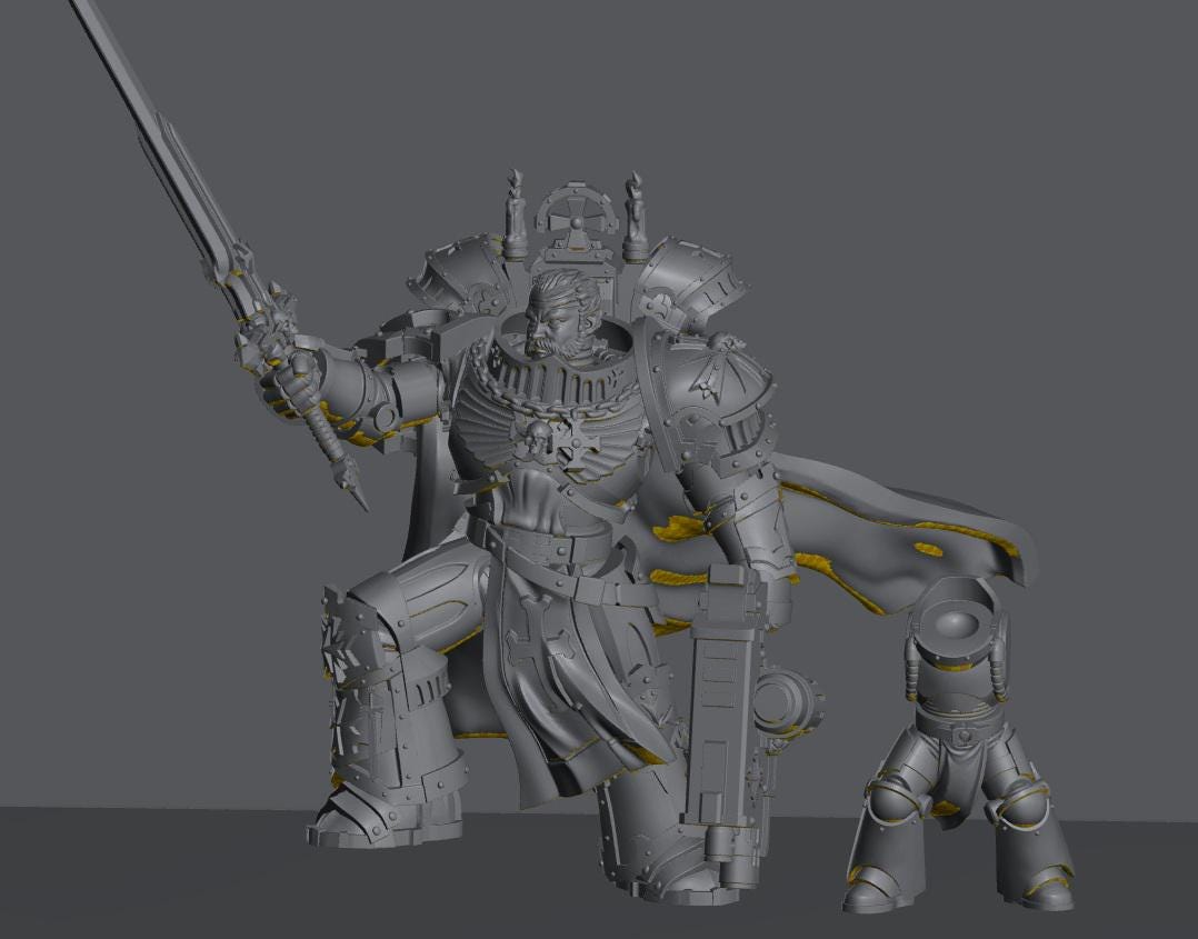 Blessed Gerard Master of the Temple | 32/28mm Heroic-Scale Sci-Fi Heavy Power Armour Infantry Leader