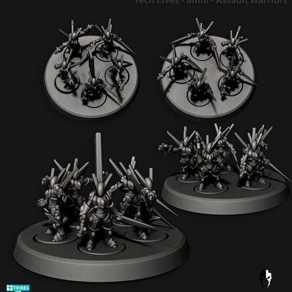 Tech Elves Warriors | 8mm Epic Scale Sci-Fi Infantry Miniatures