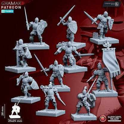 The Human Empire Melee Infantrymen | 28mm Heroic-Scale Fantasy Infantry Miniatures