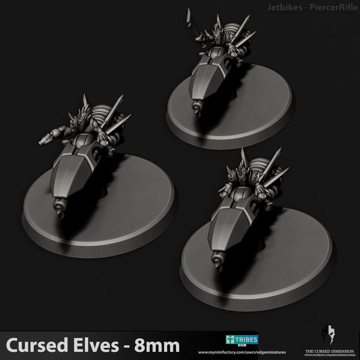 Cursed Elves Jetbikes | 8mm Epic Scale Sci-Fi Bike Miniatures