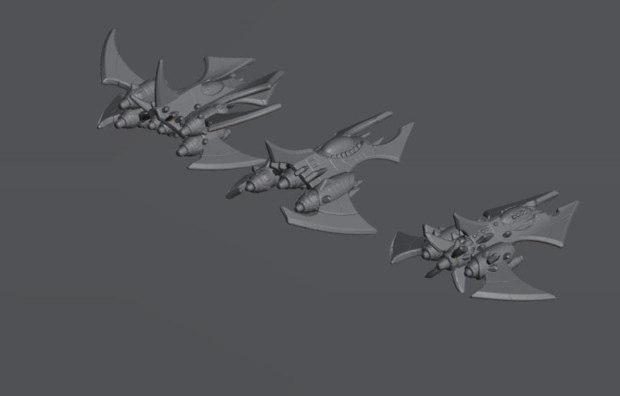 Cursed Elves Fleet Scale Fighters | Space Fleet Scale Sci-Fi Miniatures