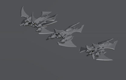 Cursed Elves Fleet Scale Fighters | Space Fleet Scale Sci-Fi Miniatures
