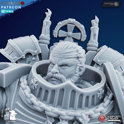 Blessed Gerard Master of the Temple | 32/28mm Heroic-Scale Sci-Fi Heavy Power Armour Infantry Leader