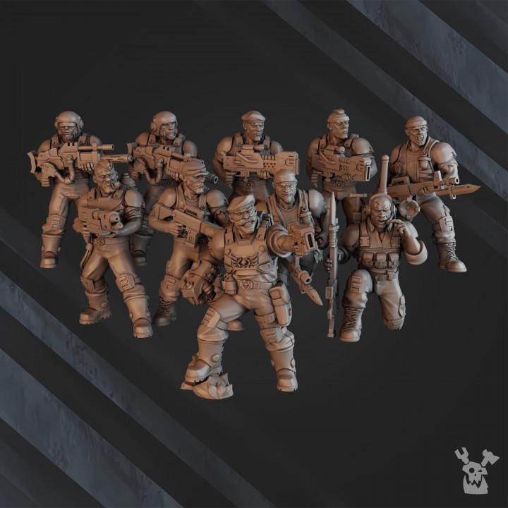 Green Hell Division Commando Squad | 32/28mm Heroic-Scale Sci-Fi Infantry