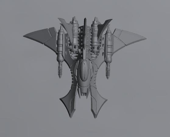 Cursed Elves Aerial Bomber | 8mm Epic Scale Sci-Fi Vehicle Miniatures