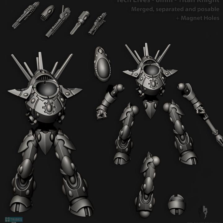 Tech Elves Titan Knight | 8mm Epic Scale Sci-Fi Titan Miniature