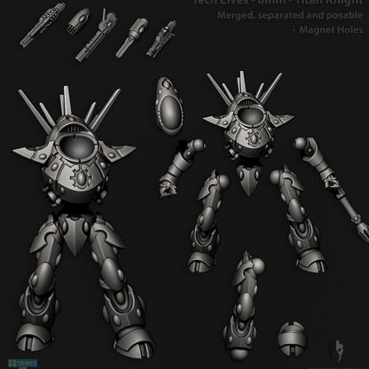 Tech Elves Titan Knight | 8mm Epic Scale Sci-Fi Titan Miniature