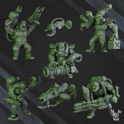 Porkaz Umiez Burnerz | 32/28mm Heroic-Scale Sci-Fi Infantry Miniatures