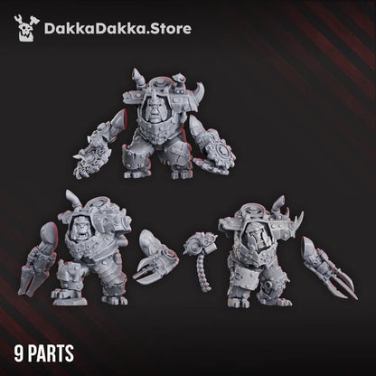 Porkaz Heavy Strikerz Posse | 32/28mm Heroic-Scale Sci-Fi Heavy Infantry Miniatures