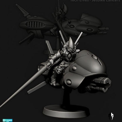 Tech Elves Jetbikes | 32/28mm Heroic-Scale Sci-Fi Bike Miniatures