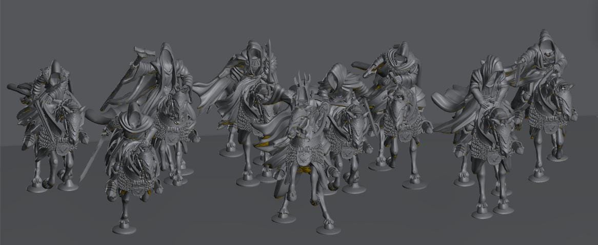 The 9 Lords on Horseback | 28mm Scale Fantasy Cavalry Miniatures