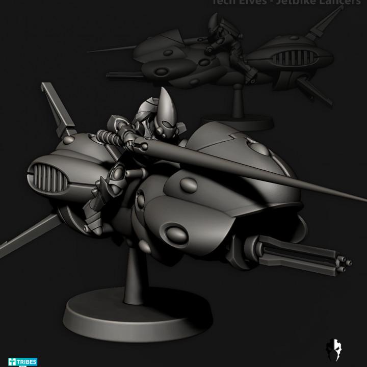 Tech Elves Jetbikes | 32/28mm Heroic-Scale Sci-Fi Bike Miniatures