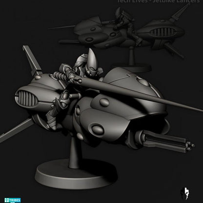 Tech Elves Jetbikes | 32/28mm Heroic-Scale Sci-Fi Bike Miniatures
