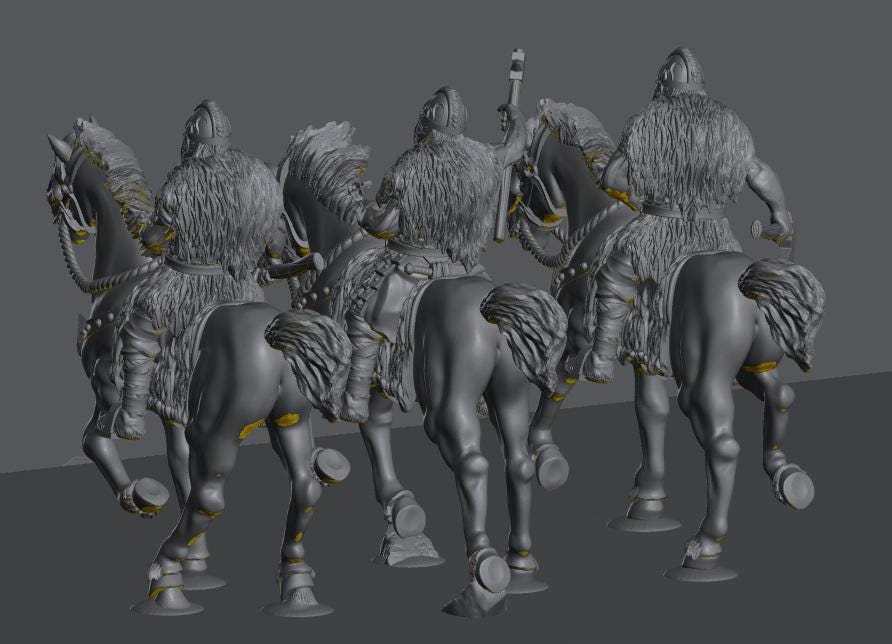 Savage Hillmen Elite Riders | 28mm Scale Fantasy Cavalry Miniatures