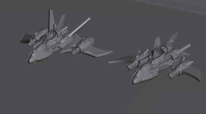 Tech Elves Fleet Scale Bombers | Space Fleet Scale Sci-Fi Miniatures