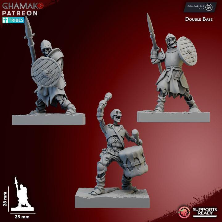Vampire Skeletal Guard | 28mm Heroic-Scale Fantasy Infantry Miniatures