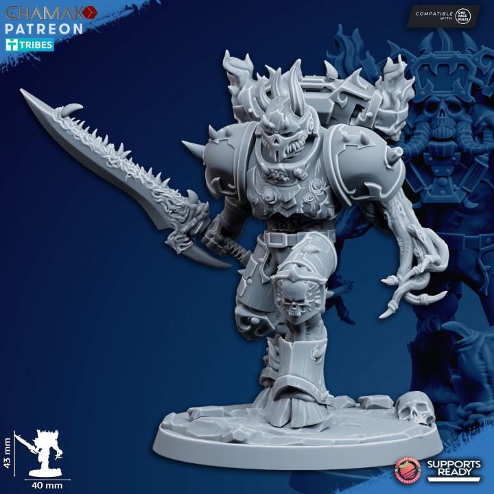 Heretic Corrupted Militum | 32/28mm Heroic-Scale Sci-Fi Heavy Power Armour Infantry