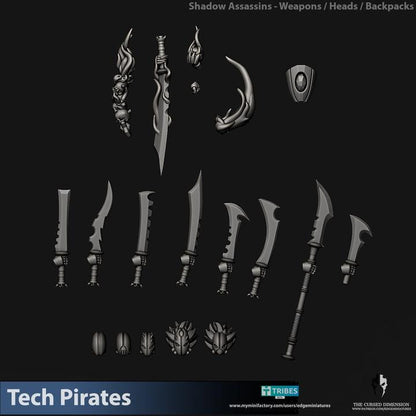 Tech Pirates Shadow Assassins | 32/28mm Heroic-Scale Sci-Fi Infantry Miniatures