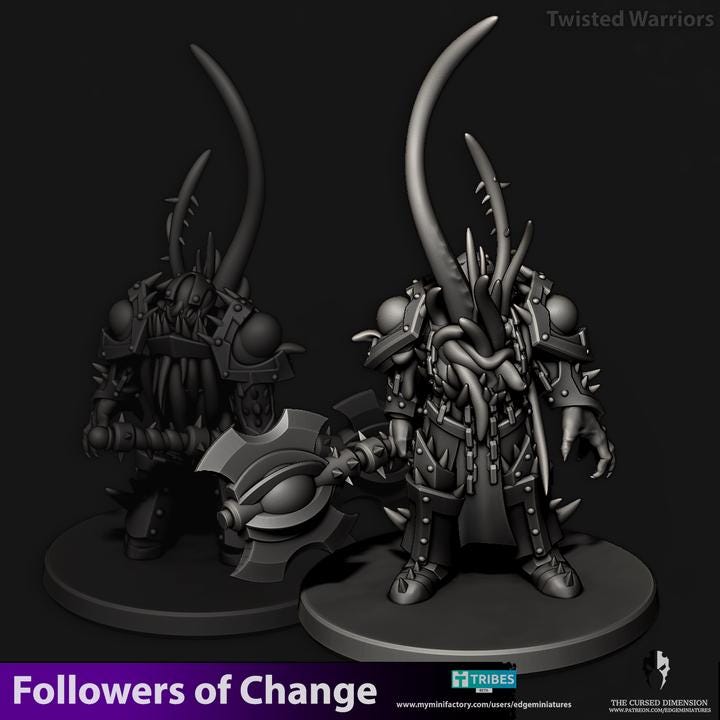 Fantasy Followers of Change Twisted Warriors | 28mm Heroic-Scale Fantasy Miniatures