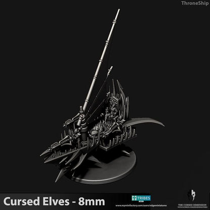 Cursed Elves Throne Ship | 8mm Epic Scale Sci-Fi Vehicle Miniatures