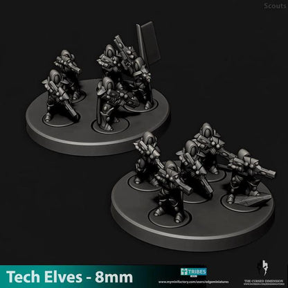 Tech Elves Warriors | 8mm Epic Scale Sci-Fi Infantry Miniatures