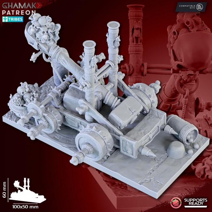 Undead Pharaohs Sand Catapult | 28mm Heroic-Scale Fantasy War Machine Miniatures