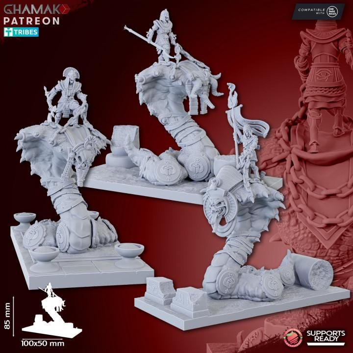 Undead Pharaohs Apophis Knights/Necropolis Guards | 28mm Heroic-Scale Fantasy Monster Miniatures