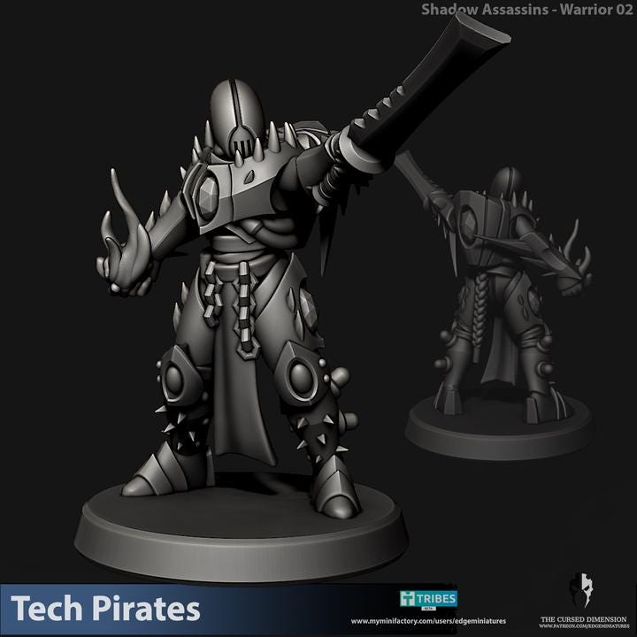 Tech Pirates Shadow Assassins | 32/28mm Heroic-Scale Sci-Fi Infantry Miniatures