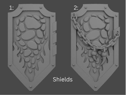 Ignisaurus Warrior Conversion Bits | Weapons, Shield and Armour Accessories for 28-32mm Sci-Fi Miniatures