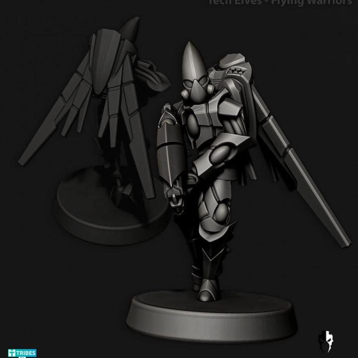 Tech Elves Flying Warriors | 32/28mm Heroic-Scale Sci-Fi Miniatures