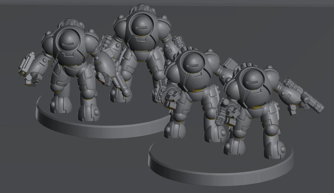 Skyborn Battlesuits | 8mm Epic Scale Sci-Fi Walker Miniature