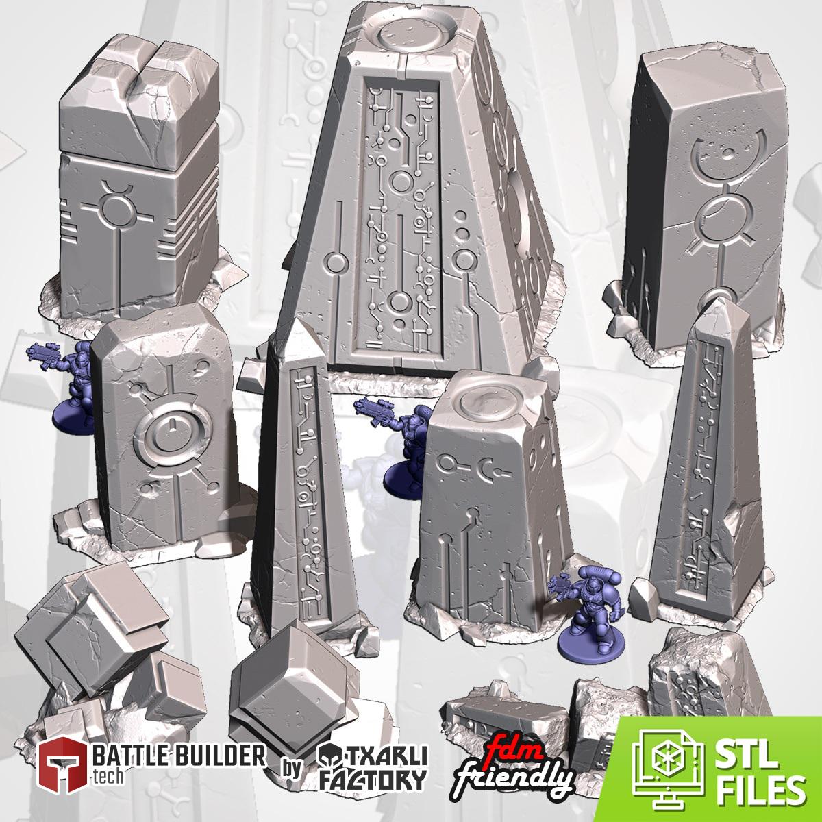 Xenos Monoliths | 32/28mm Wargaming Scenery and Miniature Terrain