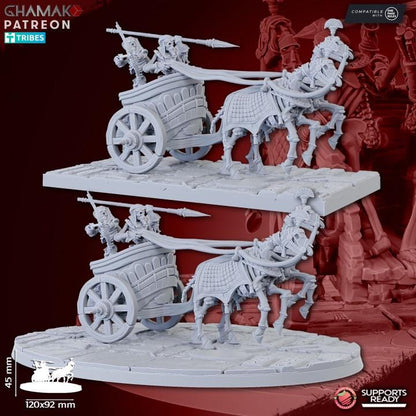 Undead Pharaohs Sand Skeleton Chariot | 28mm Heroic-Scale Fantasy War Machine Miniatures