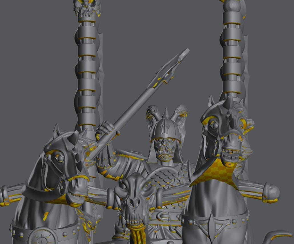 Chariot Raiders King | 28mm Scale Fantasy War Machine Miniatures