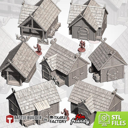 Multi Colour Master Ring Village | 32/28mm Wargaming Scenery and Miniature Terrain