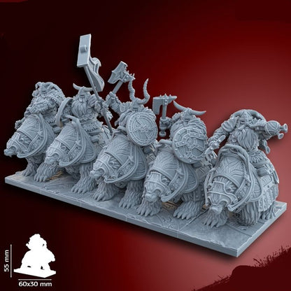 Dwarf Cavalry | 28mm Heroic-Scale Fantasy Cavalry Miniatures