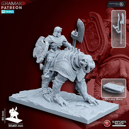 Undead Pharaohs Sand Skeleton Horsemen/Sabretooth Riders | 28mm Heroic-Scale Fantasy Cavalry Miniatures