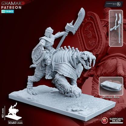Undead Pharaohs Sand Skeleton Horsemen/Sabretooth Riders | 28mm Heroic-Scale Fantasy Cavalry Miniatures